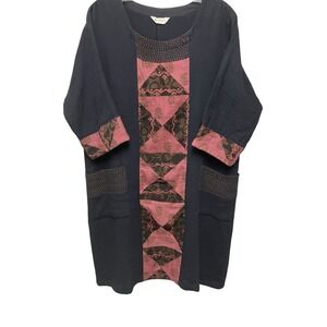 Marketplace Handwork Of India 100% Cotton Block Print Boho Art to Wear Dress M